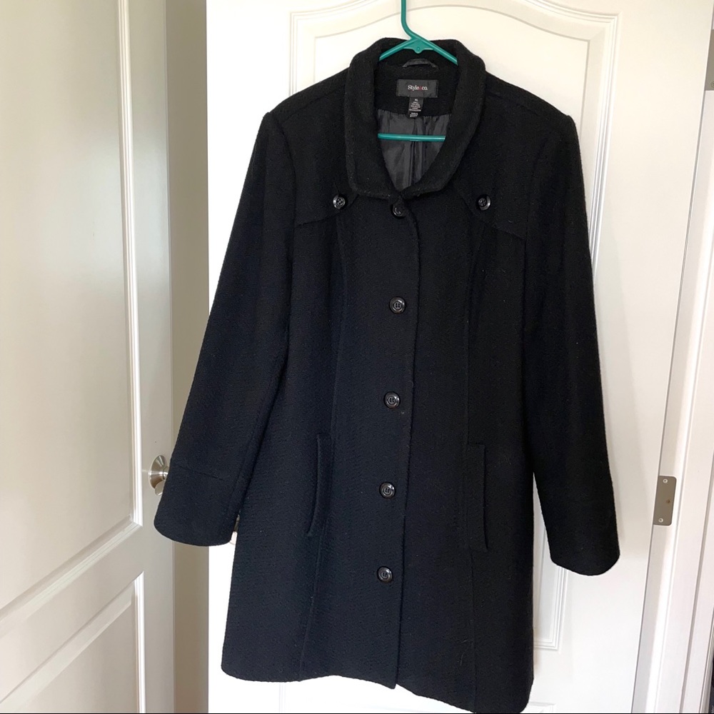Black Winter Wool Coat